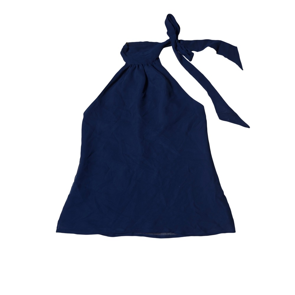 Silk Halter Neck Tie Back Top